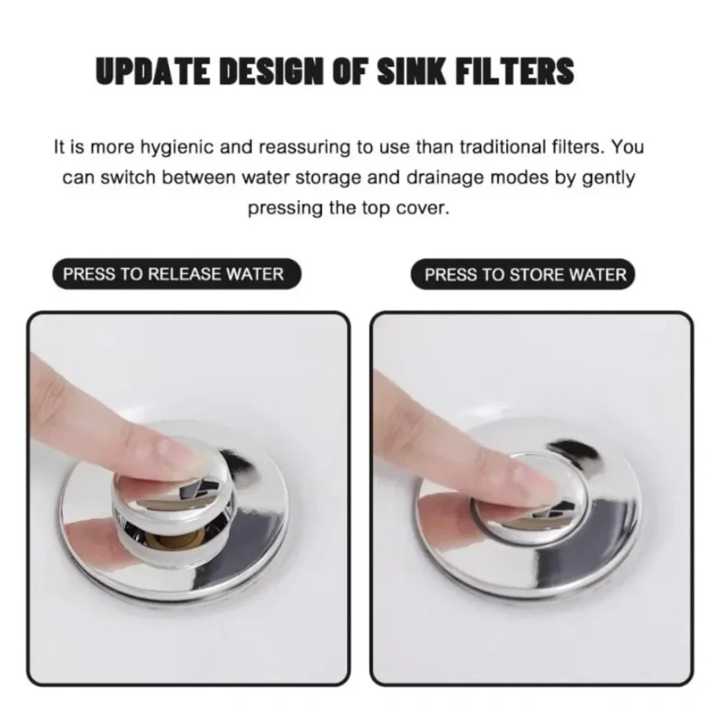 Chrome Drain Basket Sink Filter